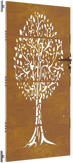 vidaXL - Poort - 85x175 - cm - boomontwerp - cortenstaal