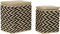Wasmand DKD Home Decor Natuurlijk Zwart Polyester Koloniaal Vezel (43 x 32 x 50,5 cm)