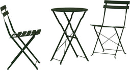 vidaXL - 3-Delige - Opvouwbare - Bistroset - - - Donkergroen - Staal