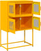 vidaXL - Hoge - kast - 68x39x107 - cm - staal - mosterdgeel