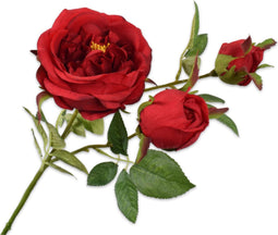 Silk-ka Kunstbloem-Zijden Bloem Roos Tak Rood 72 cm
