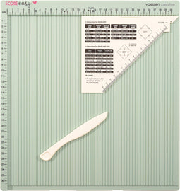 Vaessen Creative Rilbord - Score Easy - 30,5 x 30,5 cm - Inclusief vouwbeen en liniaal - Mint
