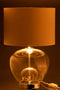 J-Line tafellamp - glas/textiel - transparant/wit