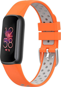 iMoshion Bandje Geschikt voor Fitbit Luxe - iMoshion Siliconen sport band zilveren gesp zonder pinnetje - Oranje