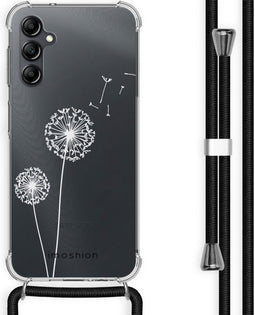 iMoshion Hoesje Geschikt voor Samsung Galaxy A14 (4G) Hoesje Met Koord - iMoshion Design Hoesje met Koord - Transparant / Dandelion