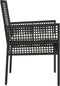 vidaXL - Zetels - voor - buiten - 2 - stuks - met - kussens - zwart - poly - rattan