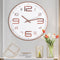 Outpicker Wanduhr - Wandklok - Stille niet-tikkende klok 30 cm - Wit Rose Goud 3D