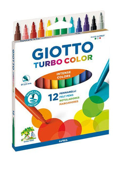 Giotto - Viltstift Turbo Color - 12 kleuren - (10 stuks)