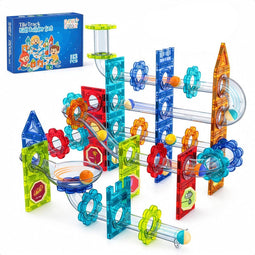 Sweet Sprout Magnetic Tiles - Knikkerbaan 113 stuks - Educatief Montessori - Met 8 magna knikkers (113 stuks)