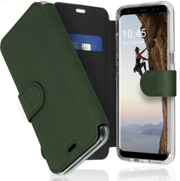 Accezz Hoesje Geschikt voor Samsung Galaxy S8 Hoesje Met Pasjeshouder - Accezz Xtreme Wallet Bookcase - Donkergroen