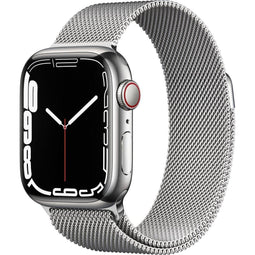 Apple Watch Series 7 - 45mm - Roestvrij staal - Zilver - GPS + Cellular