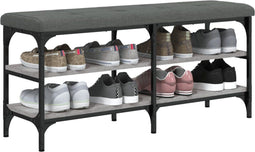 vidaXL - Schoenenbank - 102x32x47 - cm - bewerkt - hout - grijs - sonoma - eikenkleur