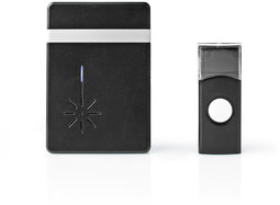 Nedis DOORB212BK - Draadloze Deurbelset - Ontvanger met batterijvoeding - Zwart