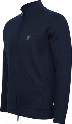 Cappuccino Italia - Heren Sweaters Fleece Zip Jack - Blauw - Maat L