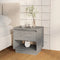 vidaXL - Nachtkastje - 45x34x44 - cm - bewerkt - hout - betongrijs