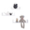 WOLTU RG9311ws - Wandplank set - 3 delig U vorm - wit