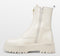 PS Poelman KIMMY - Chunky Chelsea Enkellaarzen - Gouden rits - Wit Crème - Maat 39