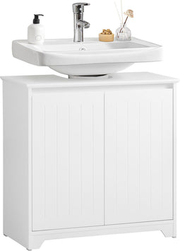 SoBuy BZR108-II-W - Wastafel Onderkast - Wit Houten Design - 60x30x60 cm