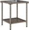 vidaXL - Tuinbank - met - tafel - en - kussens - L-vormig - poly - rattan - grijs