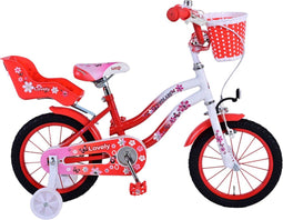 Volare Lovely Kinderfiets - Meisjes - 14 inch - Rood Wit