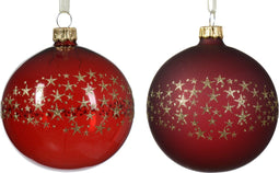 Kerstbal glas d8 cm ossenbloed a2 kerst