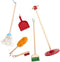 Melissa & Doug Let’s Play House! - Stoffen schoonmaakset - Houten bezem zwabber ragebol opbergstandaard (6-delig)