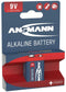 Ansmann 9V E-Block - Alkaline batterij - 9 V - Afmetingen 17,5 x 26,5 x 48,5 mm