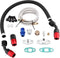 Turbo olietoevoerleiding turbo kit, Turbo AN10 olietoevoer retourleiding, adapter flens set voor T3 T4 GT35 T70 T66