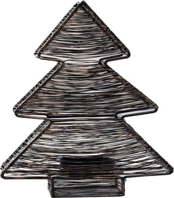 PTMD Windlicht Bibi - kerstboom van ijzerdraad - 24 x 8 x 26 - zwart