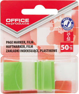 Office Products index, 25 x 43 mm, blister van 50 tabs, groen 24 stuks