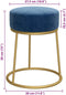 vidaXL - Hocker - rond - fluweel - blauw