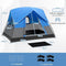 Coast 3-Persoons Campingtent - Waterdicht 1500 mm - Afneembare Regenhoes - Blauw/Zwart