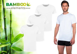 Bamboo - T-Shirt Heren - Ronde Hals - 3 Stuks - Wit - XL - Bamboe Ondershirt Heren - Extra Lang -