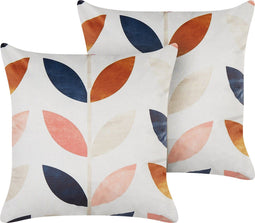 QUINOA - Sierkussen set van 2 - Gebroken wit - 45 x 45 cm - Fluweel