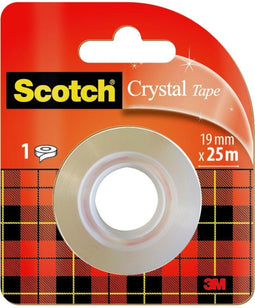 Scotch Plakband Crystal ft 19 mm x 25 m, blister met 1 rolletje