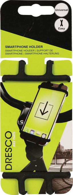 Dresco - GSM/Pda-houder fiets - Geschikt voor smartphones van 10 tot 15 cm - Zwart