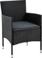 Juskys Fort Myers - Loungeset - 4-persoons - Polyrotan - Zwart