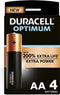 Duracell Optimum - AA-batterijen - Tot 200% langere levensduur - Multi-color (4 stuks)