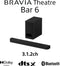 Sony Bravia Theatre Bar 6 - Soundbar 3.1.2-kanaals Dolby Atmos - Draadloze subwoofer - Zwart