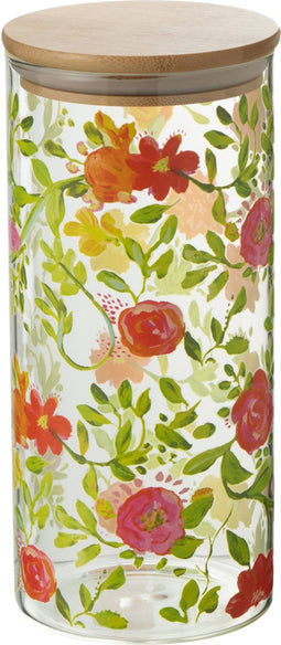 J-Line voorraadpot Bloemen - glas - mix - medium