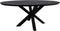 HSM Collection-Ovale Eettafel Zurich-220x110x76-Zwart-Acacia/Metaal