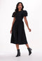 NA-KD Puff Sleeve Midi Dress - Dames Jurk - Maat 42 - Lange mouwen