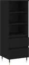 vidaXL - Hoge - kast - 40x36x110 - cm - bewerkt - hout - zwart