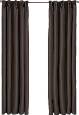Larson - Luxe effen blackout gordijn - met haken - 3m x 2.5m - Chocoladebruin