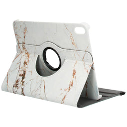 360° Draaibare Design Bookcase voor de iPad 10 (2022) 10.9 inch - White Marble