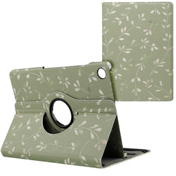 360° Draaibare Design Bookcase voor de Samsung Galaxy Tab A9 Plus - Green Flowers
