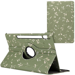 360° Draaibare Design Bookcase voor de Samsung Galaxy Tab S9 Plus - Green Flowers