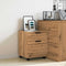 vidaXL - Dossierkast - verrijdbaar - 45x38x54 - cm - hout - artisanaal - eikenkleur