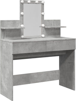 vidaXL - Kaptafel - met - LED-verlichting - 100x40x130 - cm - betongrijs