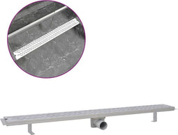 vidaXL - Doucheafvoer - rechthoekig - golf - 1030x140 - mm - roestvrij - staal